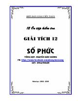 12 đề trắc nghiệm kiểm tra Giải tích 12 chương 4 – số phức